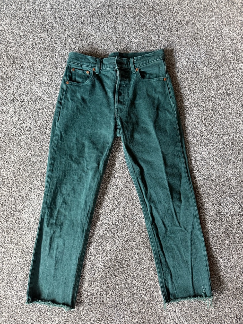 Gap Women’s Cheeky Straight High Rise Green 27 Petite; Preworn; runs small